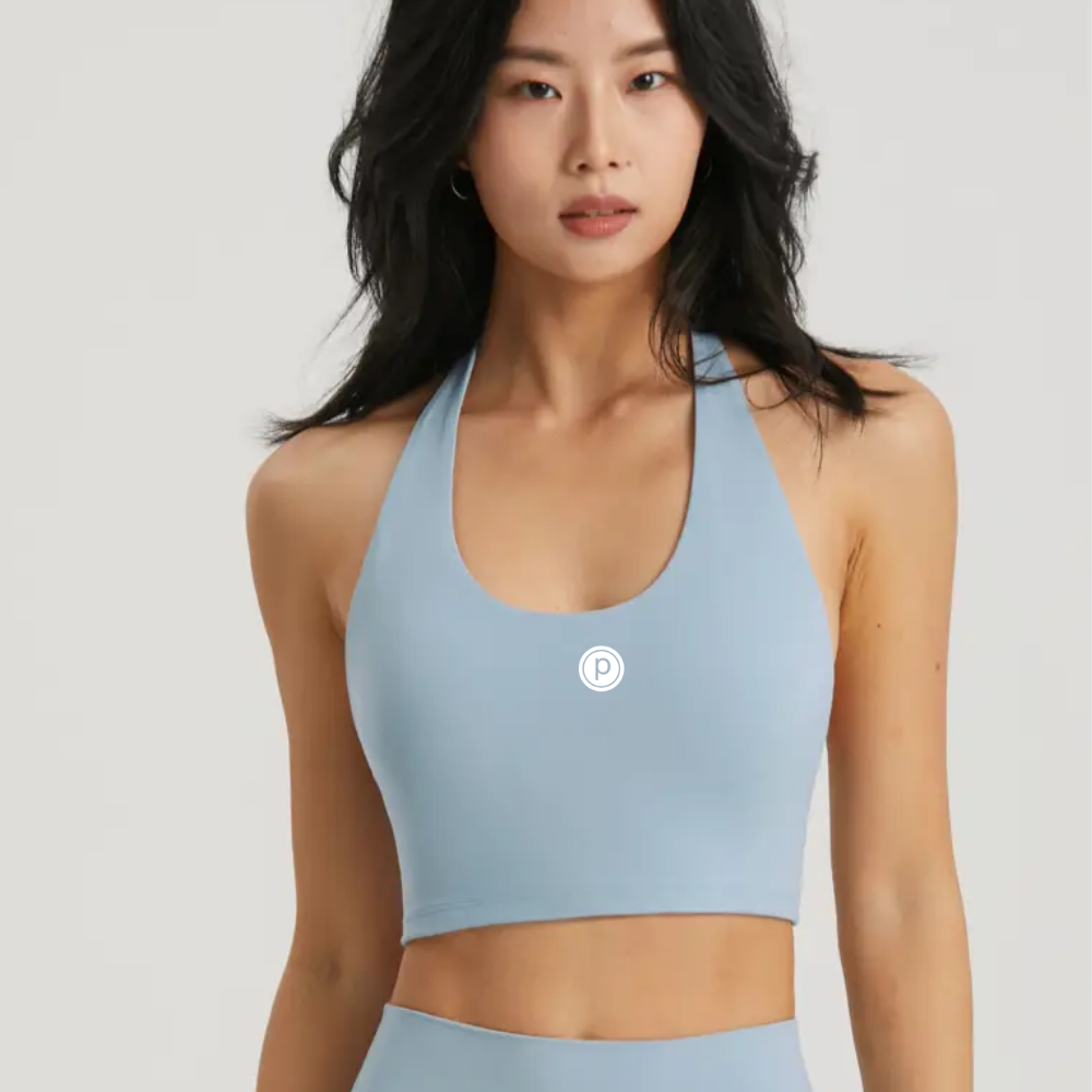 Pure Barre Daphne Molded Cup Halter Neck Backless Sports Bra (12pc Min)