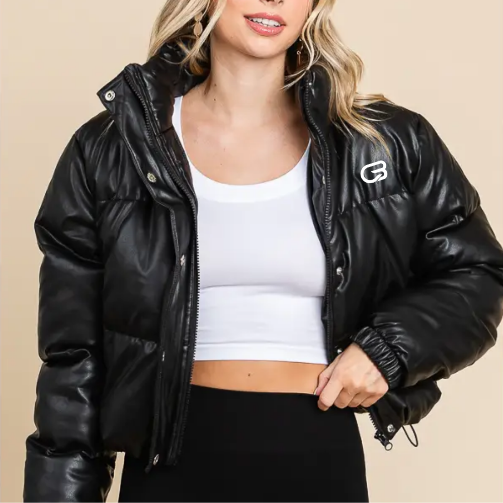 Cyclebar Faux Leather Front Zipper + Buttons Puffer (6-Pack)