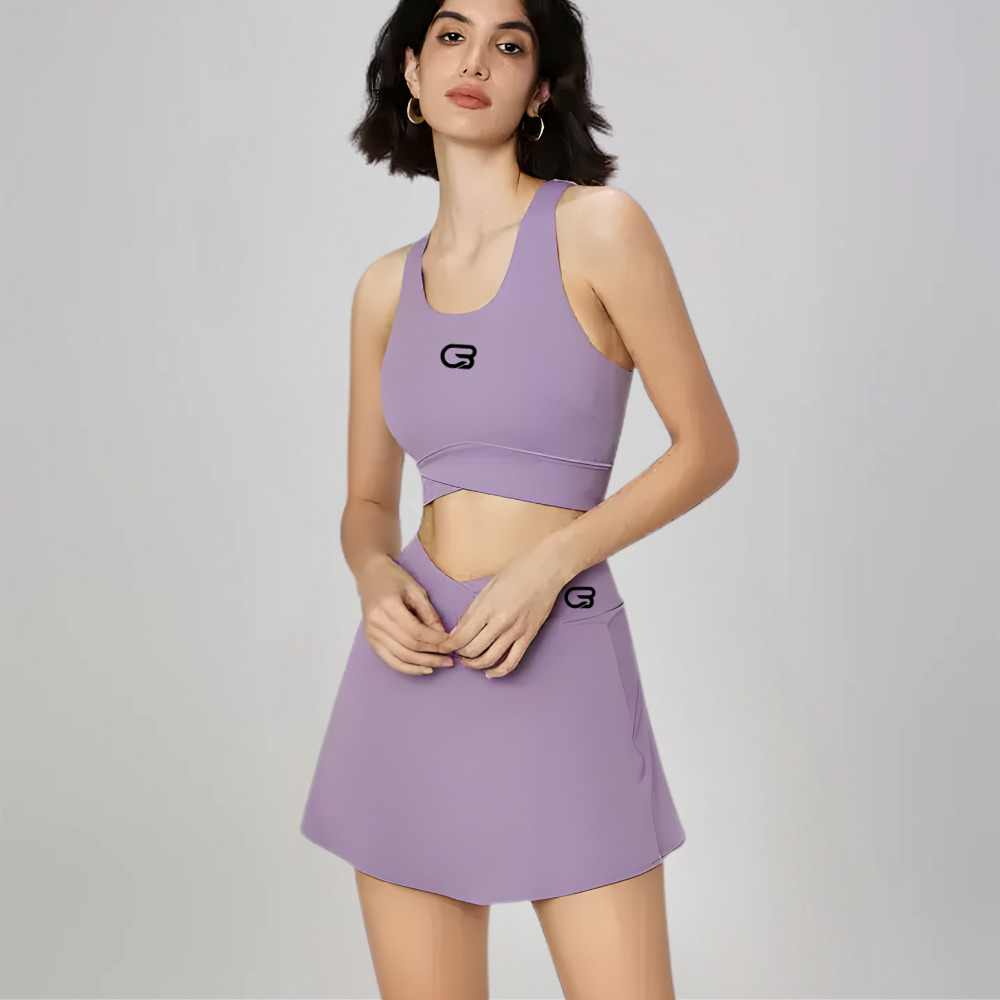 Cyclebar Dara Two Piece Sports Bra & High Waist Skort Activewear Set (12pc Min)