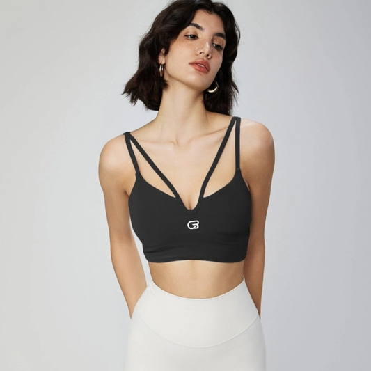 Cyclebar Elena V Neck Double String Sports Bra (12pc Min)
