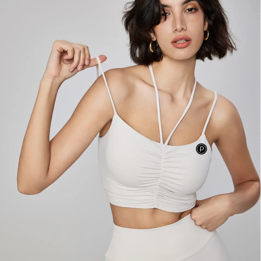 Pure Barre Hattie Halter Neck String Cami Sports Bra (12pc Min)