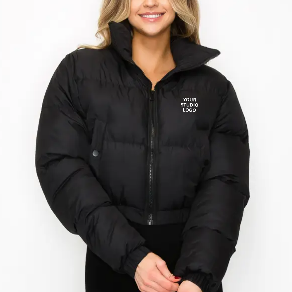 Mock Neck Long Sleeve Print Lining Puffer Jacket (6-Pack)