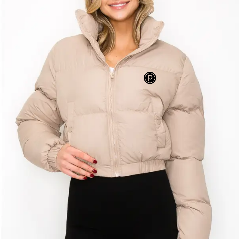 Pure Barre Mock Neck Long Sleeve Print Lining Puffer Jacket (6-Pack)