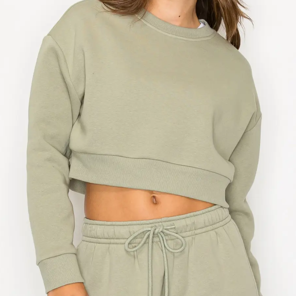 Crop Fleece Crew Sweatshirt (6-Pack)